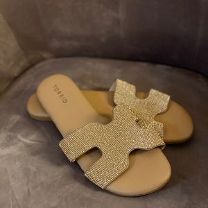 Rose gold sparkly sandals